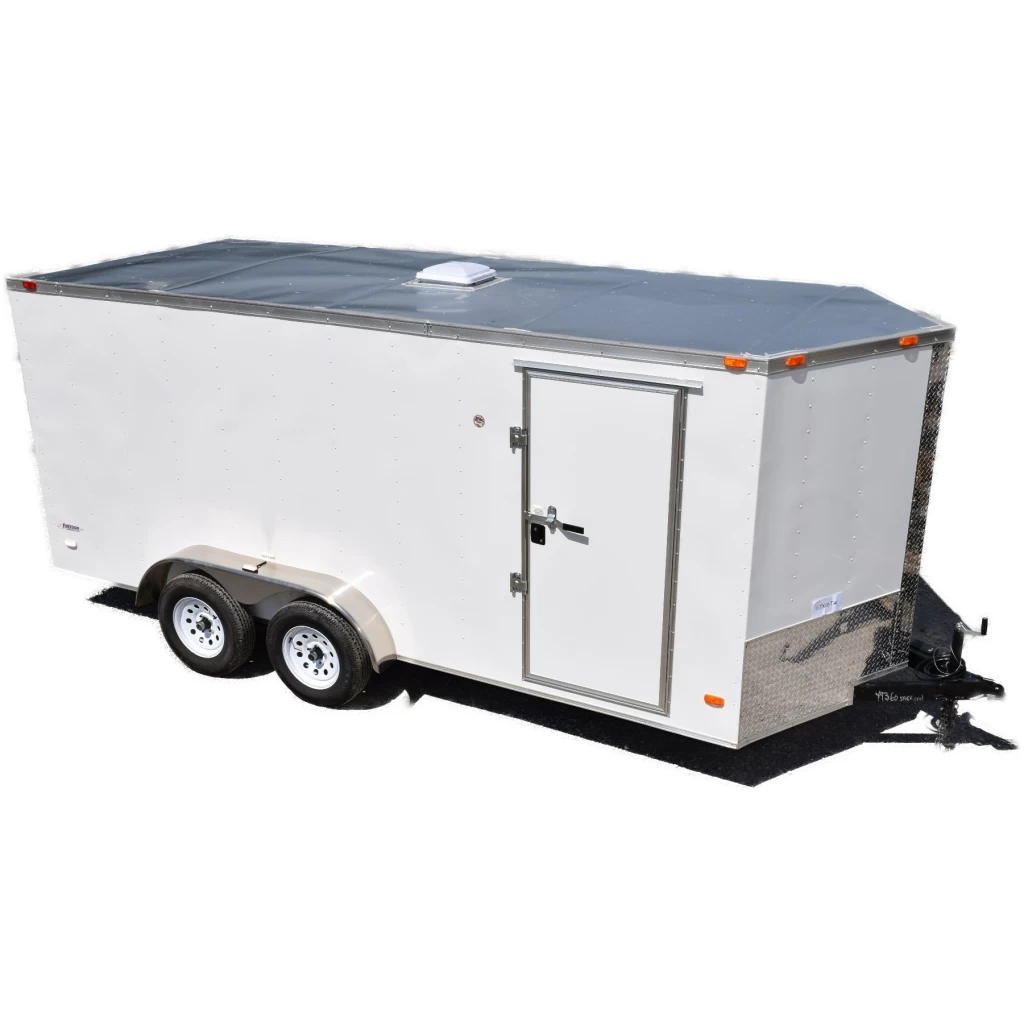 CY218 Cynergy 7x16 Enclosed Trailer TA White 1 CY218 Cynergy 7x16 Enclosed Trailer TA White